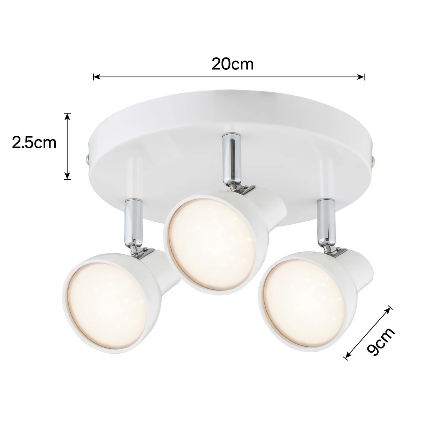 Artemis 3 Lamp LED Round Spotlight - White 6 Artemis 3 Lamp LED Round Spotlight - White - Image 4