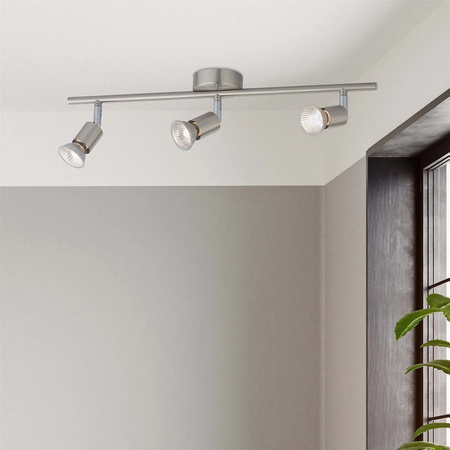 Rochdale 3 Lamp Spotlight Bar - Brushed Stainless Steel 4 Rochdale 3 Lamp Spotlight Bar - Brushed Stainless Steel - Image 2