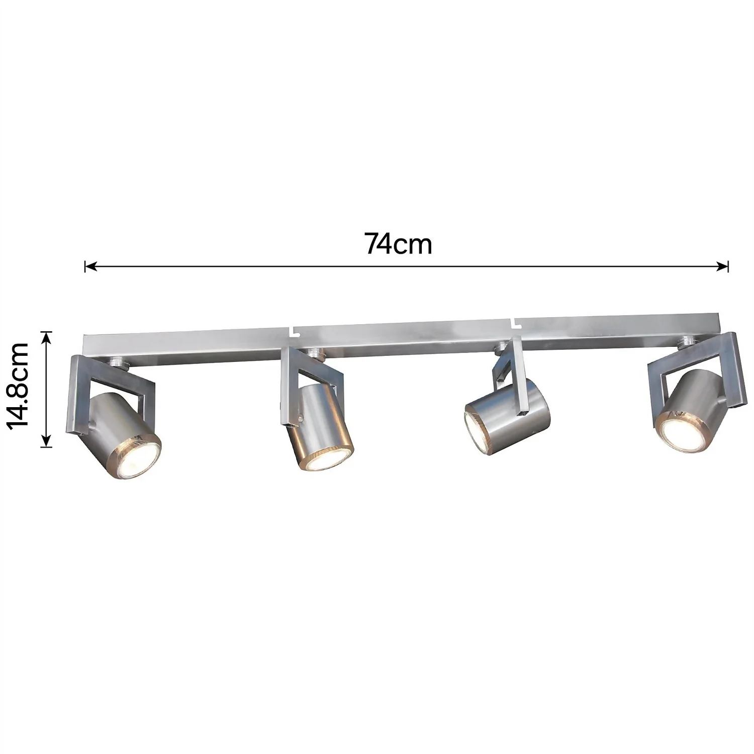 Yorkie 4 Lamp Spotlight Bar - Satin Nickel 7 Yorkie 4 Lamp Spotlight Bar - Satin Nickel - Image 5