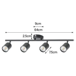 Travis 4 Light Spotlight Bar - Black -Outdoor Lights Store 12817922 1014843359507162