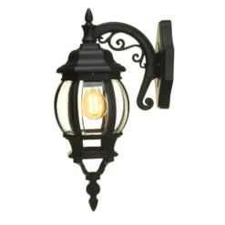 Lutec Canterbury E27 Outdoor Wall Lantern - Black -Outdoor Lights Store 12819092 1134832977177767