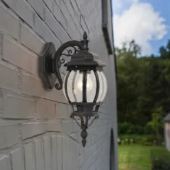 Lutec Canterbury E27 Outdoor Wall Lantern - Black
