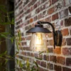 Lutec Cate E27 IP44 Outdoor Wall Lantern - Black With Rust Effect -Outdoor Lights Store 12819161 1474952656589643