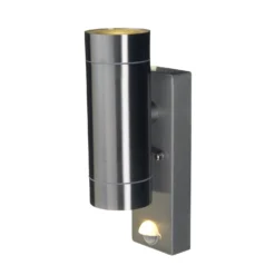 Lutec Rado Up/Down PIR Outdoor Wall Light - Stainless Steel -Outdoor Lights Store 12819275 8104832986519788