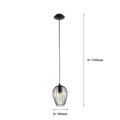 Eglo Newtown Pendant Ceiling Light - Black -Outdoor Lights Store 12828084 5134832953479597