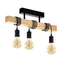 Eglo Townshend Flush Light - Black & Brown -Outdoor Lights Store 12836409 1844831957493925
