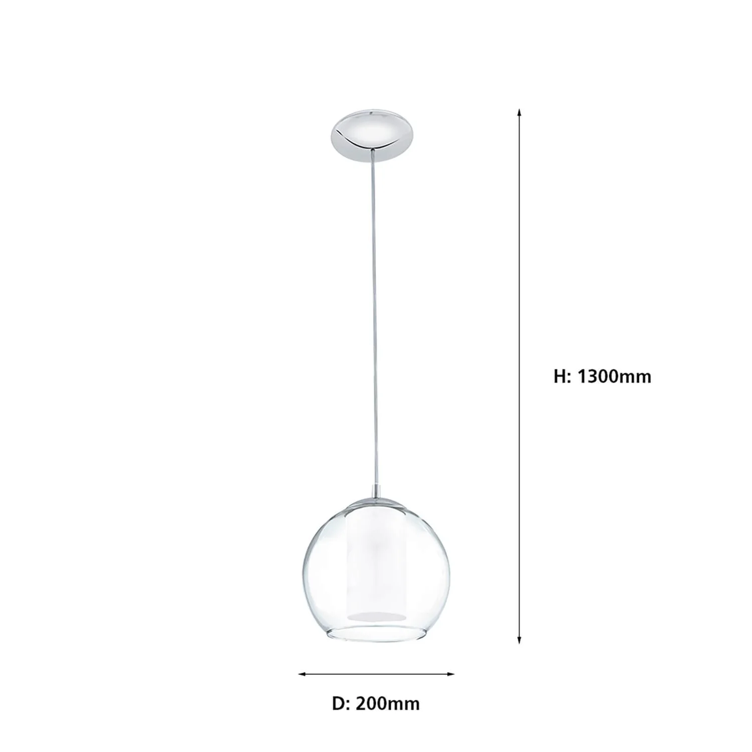 Eglo Bolsano 1 Light Pendant Light - Chrome 5 Eglo Bolsano 1 Light Pendant Light - Chrome - Image 3
