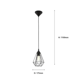 Eglo Tarbes Small Pendant Light - Black -Outdoor Lights Store 12836707 3934833169282890