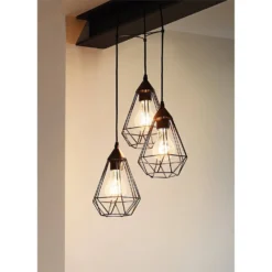 Eglo Tarbes 3 Light Cluster Pendant Light - Black -Outdoor Lights Store 12836712 1234833169518642