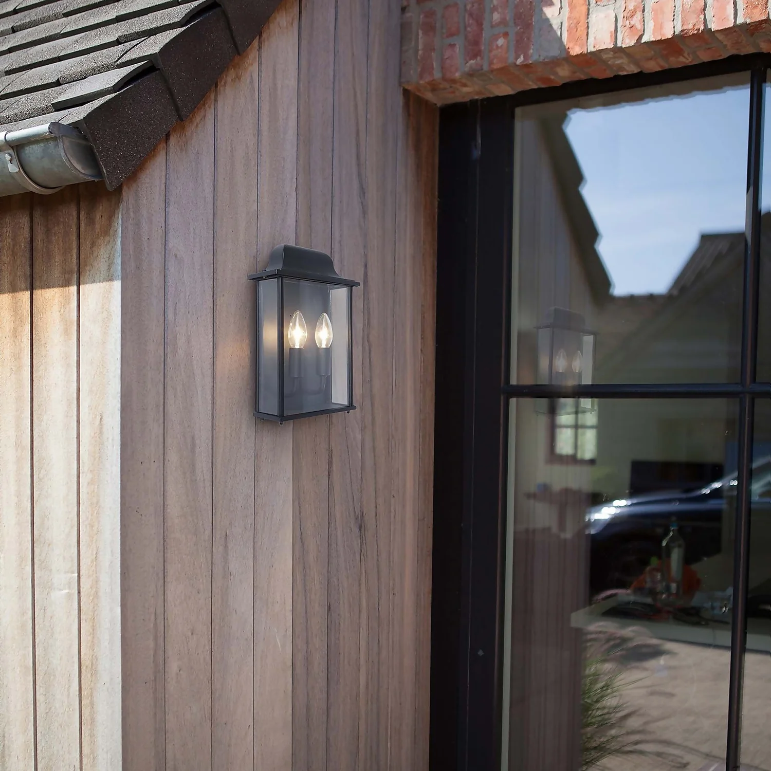 Lutec Holly Outdoor Wall Lantern - Black 5 Lutec Holly Outdoor Wall Lantern - Black - Image 3