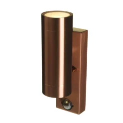 Lutec Rado Up & Down Outdoor Wall Light With PIR Motion Sensor - Copper -Outdoor Lights Store 12840519 2134833192493926