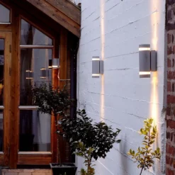 Lutec Focus 2x GU10 Outdoor Wall Light - Anthracite -Outdoor Lights Store 12840637 1934952643245541