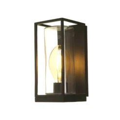 Lutec Flair Flush Outdoor Wall Light - Black -Outdoor Lights Store 12840647 1194833194544990