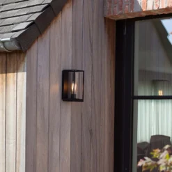 Lutec Flair Flush Outdoor Wall Light - Black -Outdoor Lights Store 12840647 1234952656595970