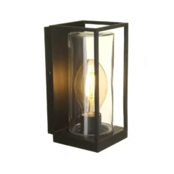 Lutec Flair Flush Outdoor Wall Light - Black -Outdoor Lights Store 12840647 6404833194730840
