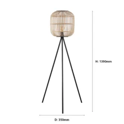 Eglo Bordesley Wooden Floor Lamp -Outdoor Lights Store 12879397 1594843869040566