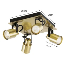 Lucy 4 Lamp Spotlight Bar - Gold & Black -Outdoor Lights Store 12882219 2174843518697521