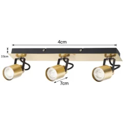 Lucy 3 Lamp Spotlight Plate - Gold & Black -Outdoor Lights Store 12882221 1804843518979659
