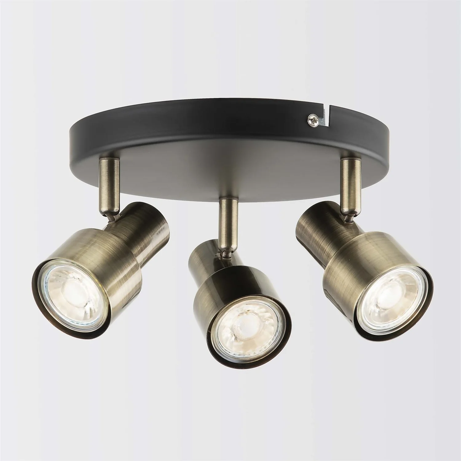 Noah 3 Lamp Spotlight Plate - Black & Antique Brass 5 Noah 3 Lamp Spotlight Plate - Black & Antique Brass - Image 3