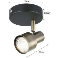 Noah Single Lamp Spotlight - Black & Antique Brass -Outdoor Lights Store 12882223 1074843519046109