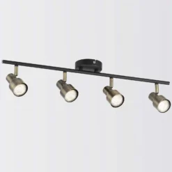 Noah 4 Lamp Spotlight Plate - Black & Antique Brass -Outdoor Lights Store 12882224 1814843519172721