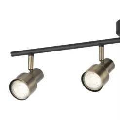 Noah 4 Lamp Spotlight Plate - Black & Antique Brass -Outdoor Lights Store 12882224 5794843519203975