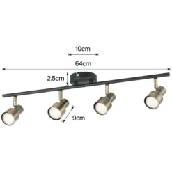 Noah 4 Lamp Spotlight Plate - Black & Antique Brass -Outdoor Lights Store 12882224 6814843519220343
