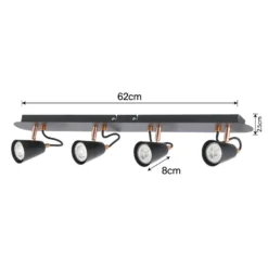 Emma 4 Lamp Spotlight Bar - Black & Copper -Outdoor Lights Store 12882225 1894843519498722