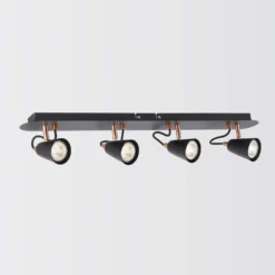 Emma 4 Lamp Spotlight Bar - Black & Copper -Outdoor Lights Store 12882225 1914843519450953