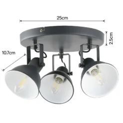Alfie 3 Lamp Spotlight Plate - Grey -Outdoor Lights Store 12882231 1584843519979391