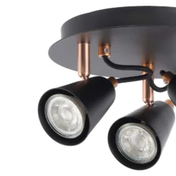 Emma 3 Lamp Spotlight Plate - Black & Copper -Outdoor Lights Store 12882237 9534843519392153