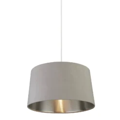House Beautiful Samet Velvet Drum Shade - Grey - 45cm -Outdoor Lights Store 12882892 3514861119839793