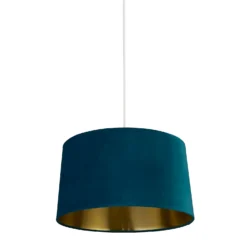 House Beautiful Samet Velvet Drum Shade - Teal - 45cm -Outdoor Lights Store 12882896 2034861119861330