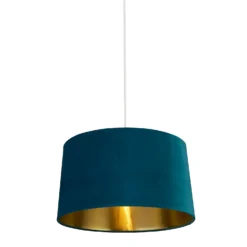 House Beautiful Samet Velvet Drum Shade - Teal - 45cm -Outdoor Lights Store 12882896 6234861119834831