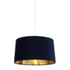 House Beautiful Samet Velvet Drum Shade - Navy - 45cm
