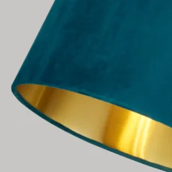 House Beautiful Samet Velvet Drum Shade - Teal - 30cm -Outdoor Lights Store 12882899 6634861162216638