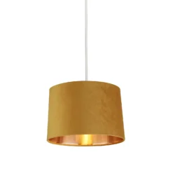 House Beautiful Samet Velvet Drum Shade -Ochre - 30cm -Outdoor Lights Store 12882902 9344884447651108