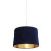 House Beautiful Samet Velvet Drum Shade - Navy - 30cm