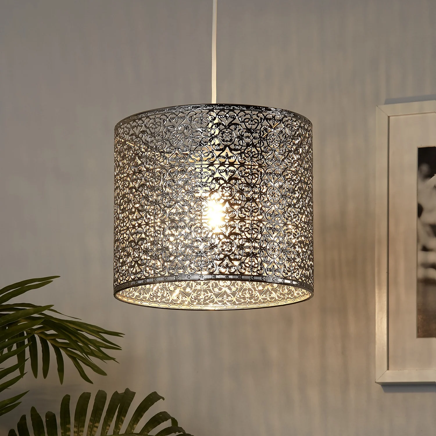 Vanessa Easy Fit Lamp Shade - Chrome 3 Vanessa Easy Fit Lamp Shade - Chrome