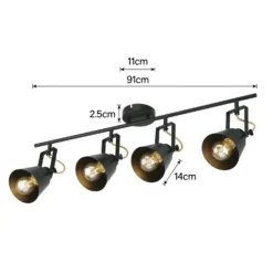 Abigail 4 Lamp Spotlight Bar - Black -Outdoor Lights Store 12909853 1214845849504192
