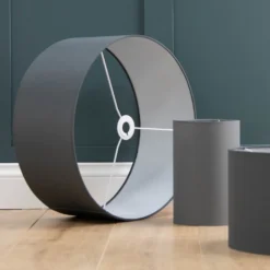 Clyde Charcoal Drum Shade With Diffuser - 45cm -Outdoor Lights Store 13139382 1964944148090977