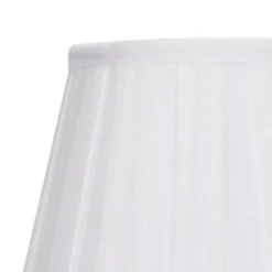 Raye White Pleated Taper Silk Shade - 20cm -Outdoor Lights Store 13139385 5704900556734857