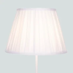 Raye White Pleated Taper Silk Shade - 30cm -Outdoor Lights Store 13139392 2074900556746053