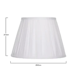 Raye White Pleated Taper Silk Shade - 30cm -Outdoor Lights Store 13139392 3144900556818629