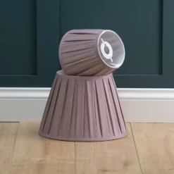 Raye Fig Pleated Taper Silk Shade - 20cm -Outdoor Lights Store 13139393 8494944148037691