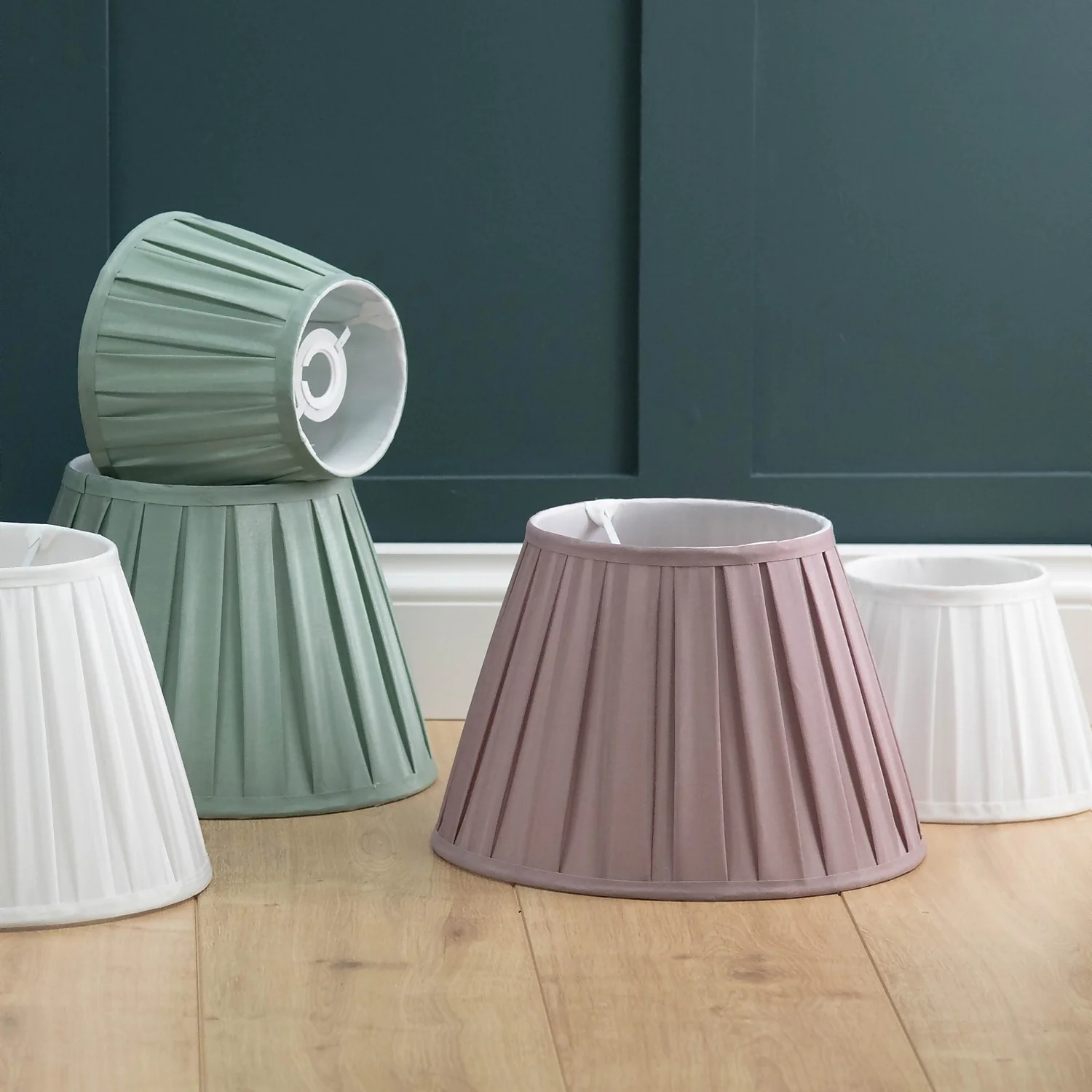 Raye Duck Egg Pleated Taper Silk Shade - 20cm 8 Raye Duck Egg Pleated Taper Silk Shade - 20cm - Image 6