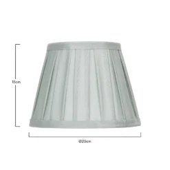 Raye Duck Egg Pleated Taper Silk Shade - 20cm 12 Raye Duck Egg Pleated Taper Silk Shade - 20cm -Outdoor Lights Store 13139394 3274900556359497