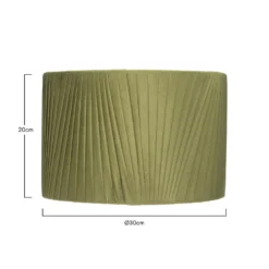 Raye Olive Drum Pleated Silk Shade - 30cm -Outdoor Lights Store 13139397 8284900555608804