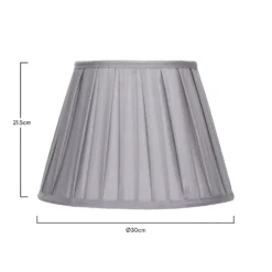 Raye Dove Pleated Taper Silk Shade - 30cm -Outdoor Lights Store 13139400 1834900556786931