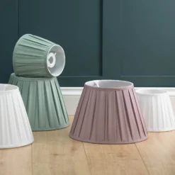 Raye Duck Egg Pleated Taper Silk Shade - 30cm -Outdoor Lights Store 13139401 1564944148208073